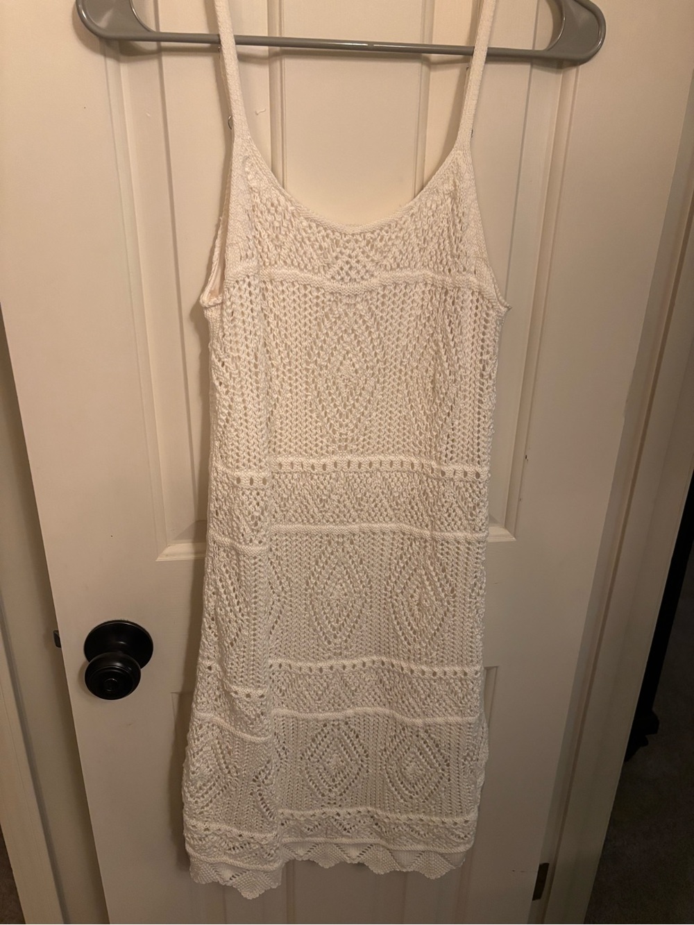White Crochet Mini Dress